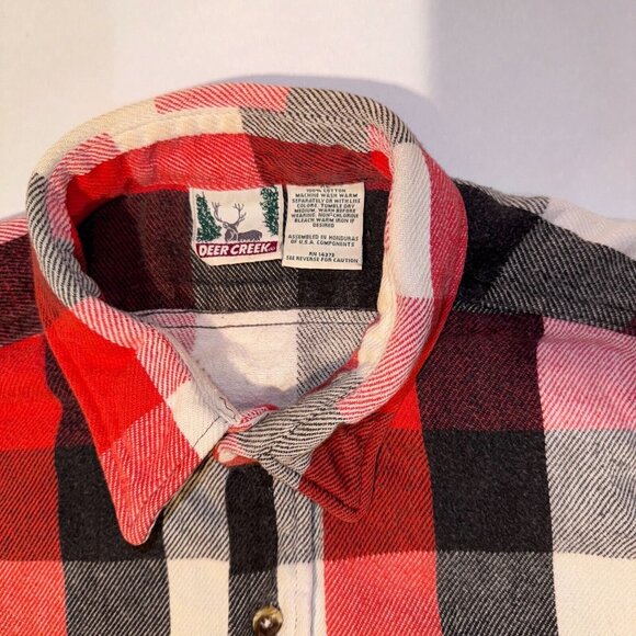 Vintage Deer Creek Red & Black Plaid Long Sleeve Button Up Outdoor Shirt - XL - Picture 2 of 6